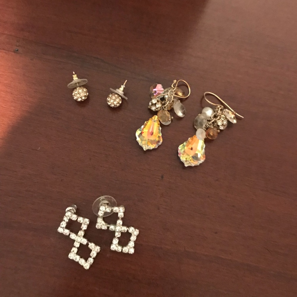 Three pairs of gorgeous shiny earrings!